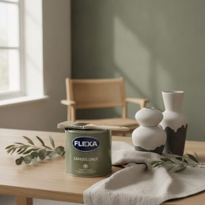 Camouflage Green van Flexa combineren: zo breng je rust in je interieur